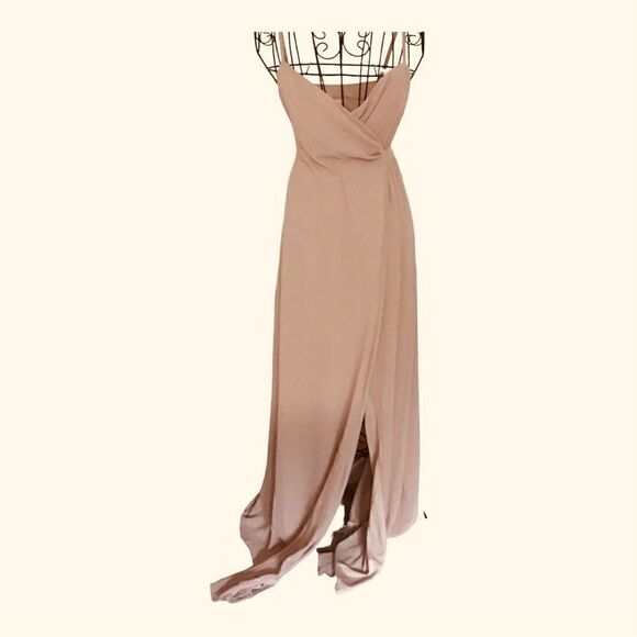 Show Me Your Mumu Liz Maxi Dress in Soft Beige Chiffon  XS - Picture 6 of 8